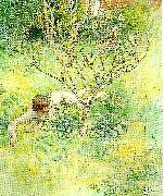 Carl Larsson naken flicka under prunusbusken Spain oil painting artist